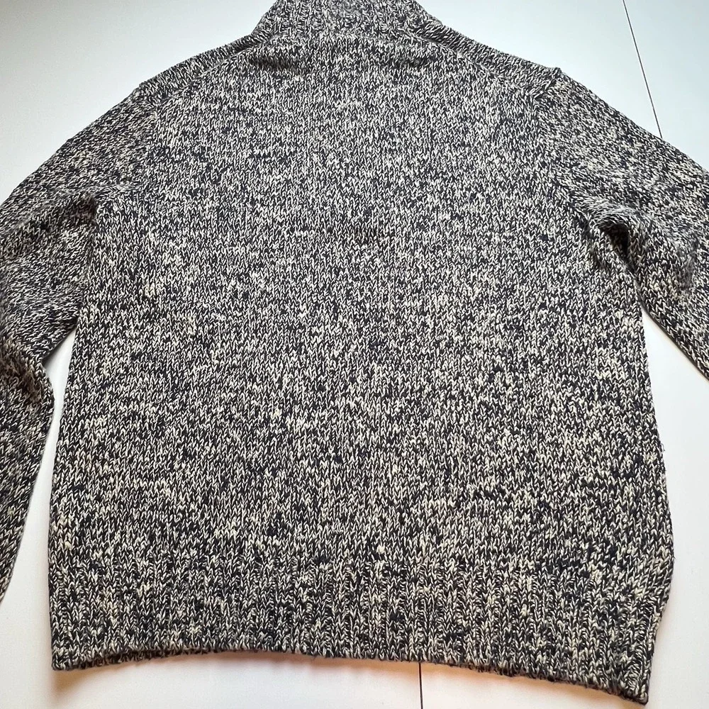 Polo By  Ralph Lauren Men's Blue/Beige Henley Style Heavy Cotton Sweater Size XL